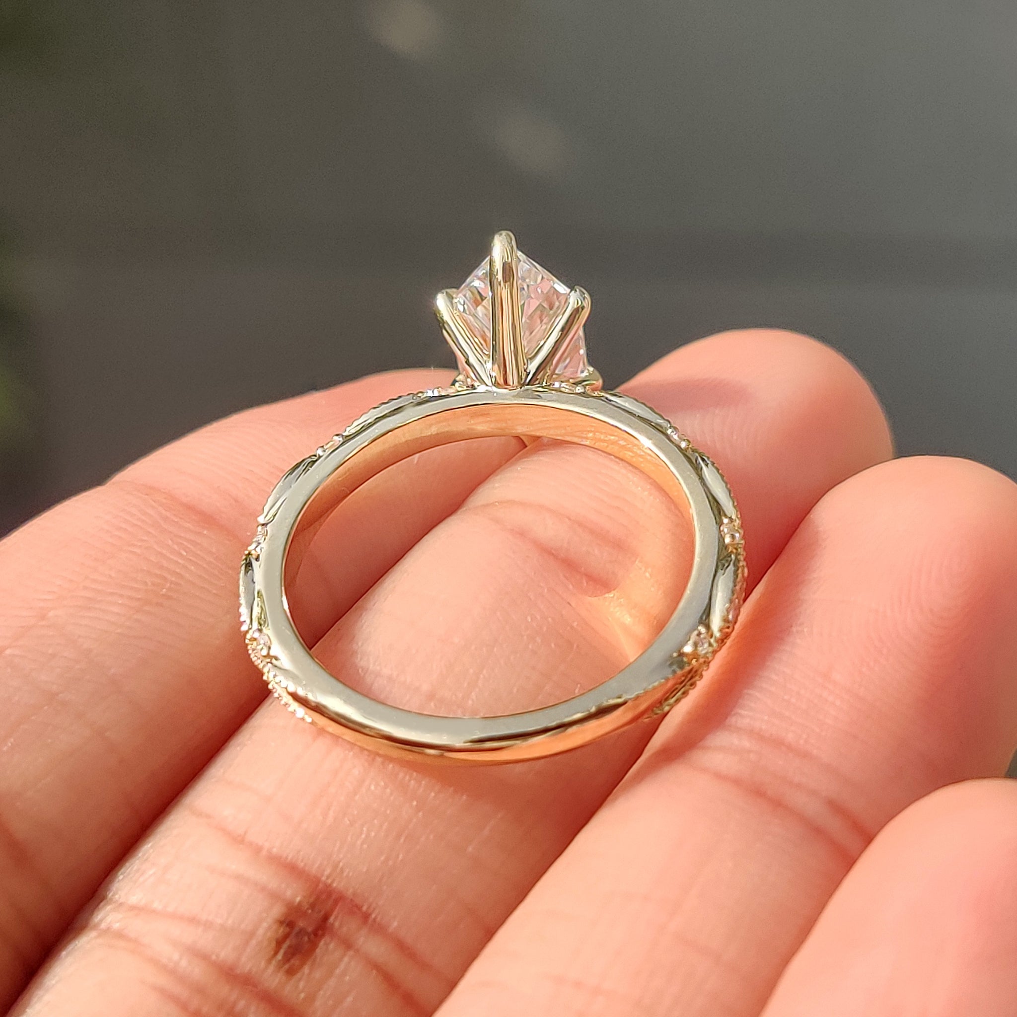 Carat Diamonds marquise engagement ring design.
