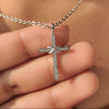Lab grown diamond cross pendant handcrafted.
