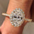 Cathedral setting ring with oval cut diamond.
