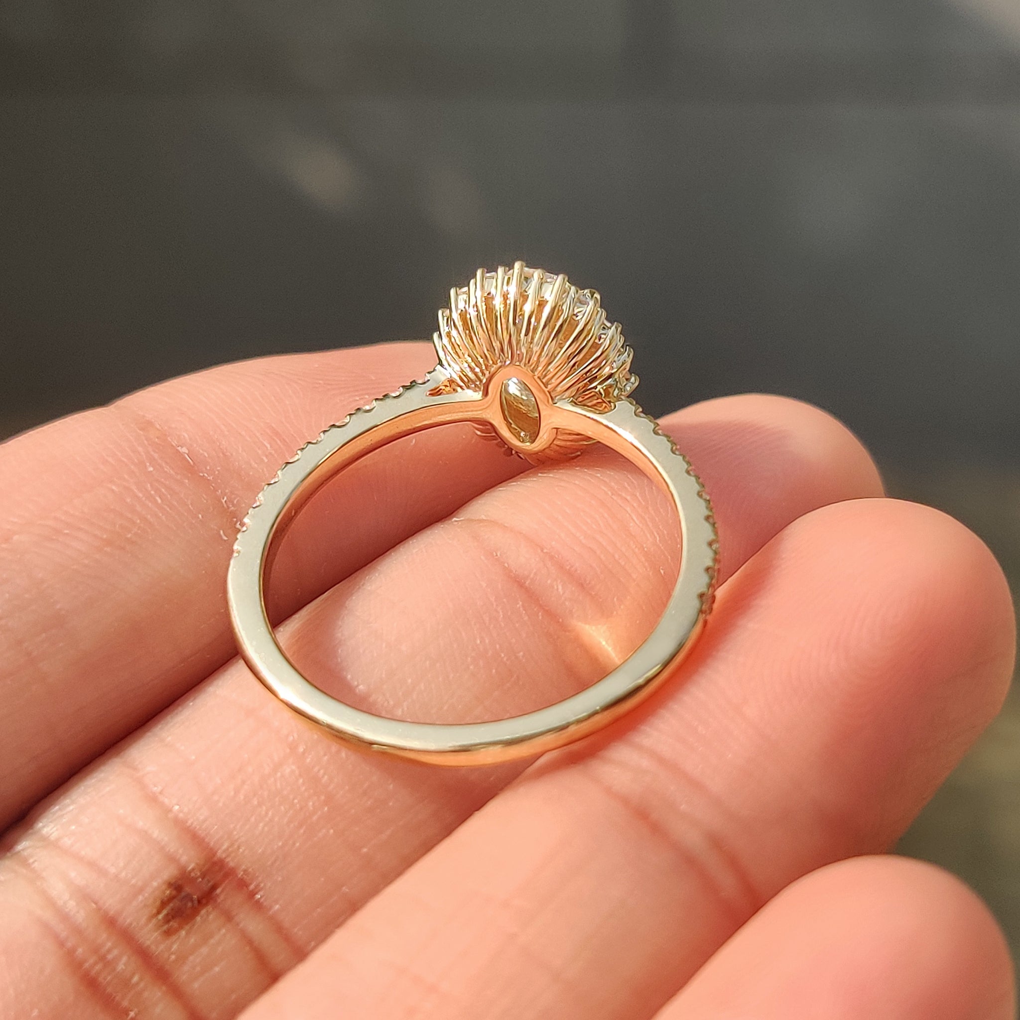 IGI certified oval cut diamond engagement ring.
