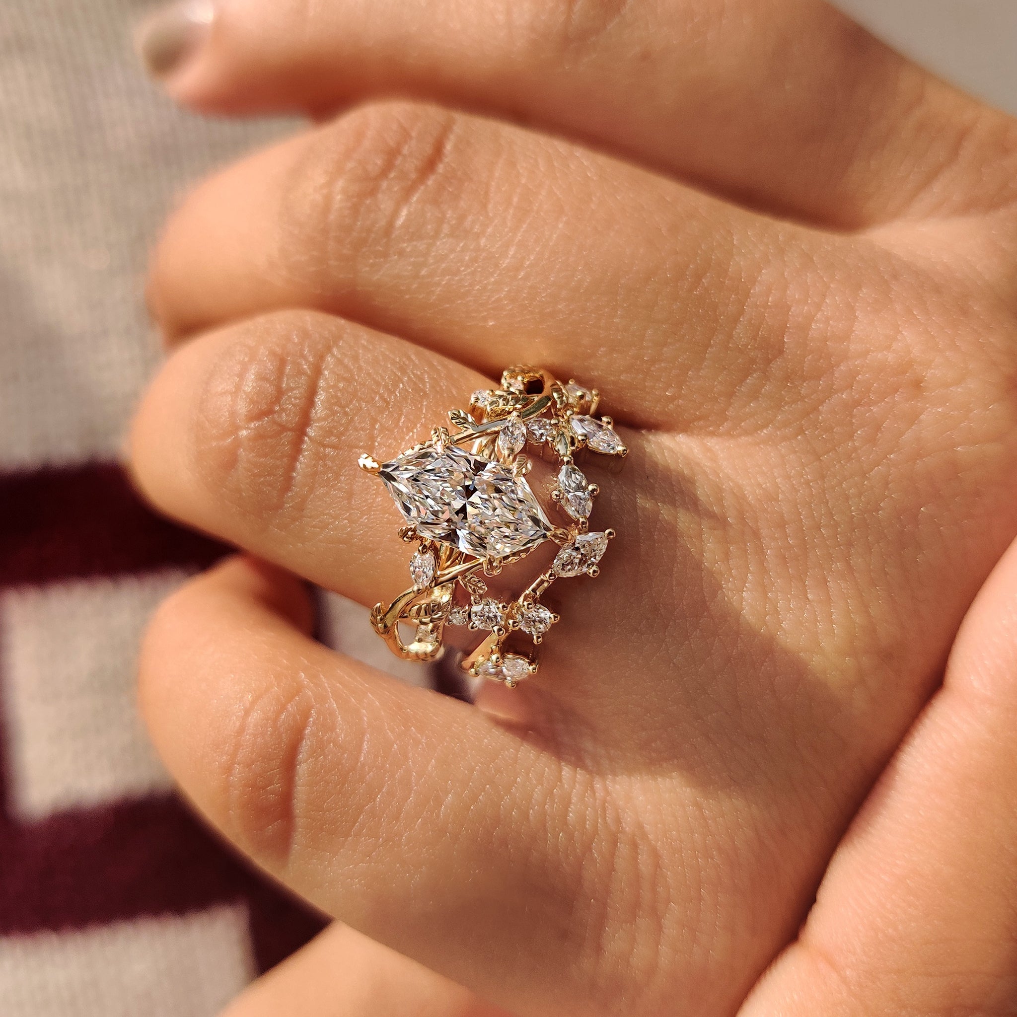 Chevron wedding band in a nature inspired style.
