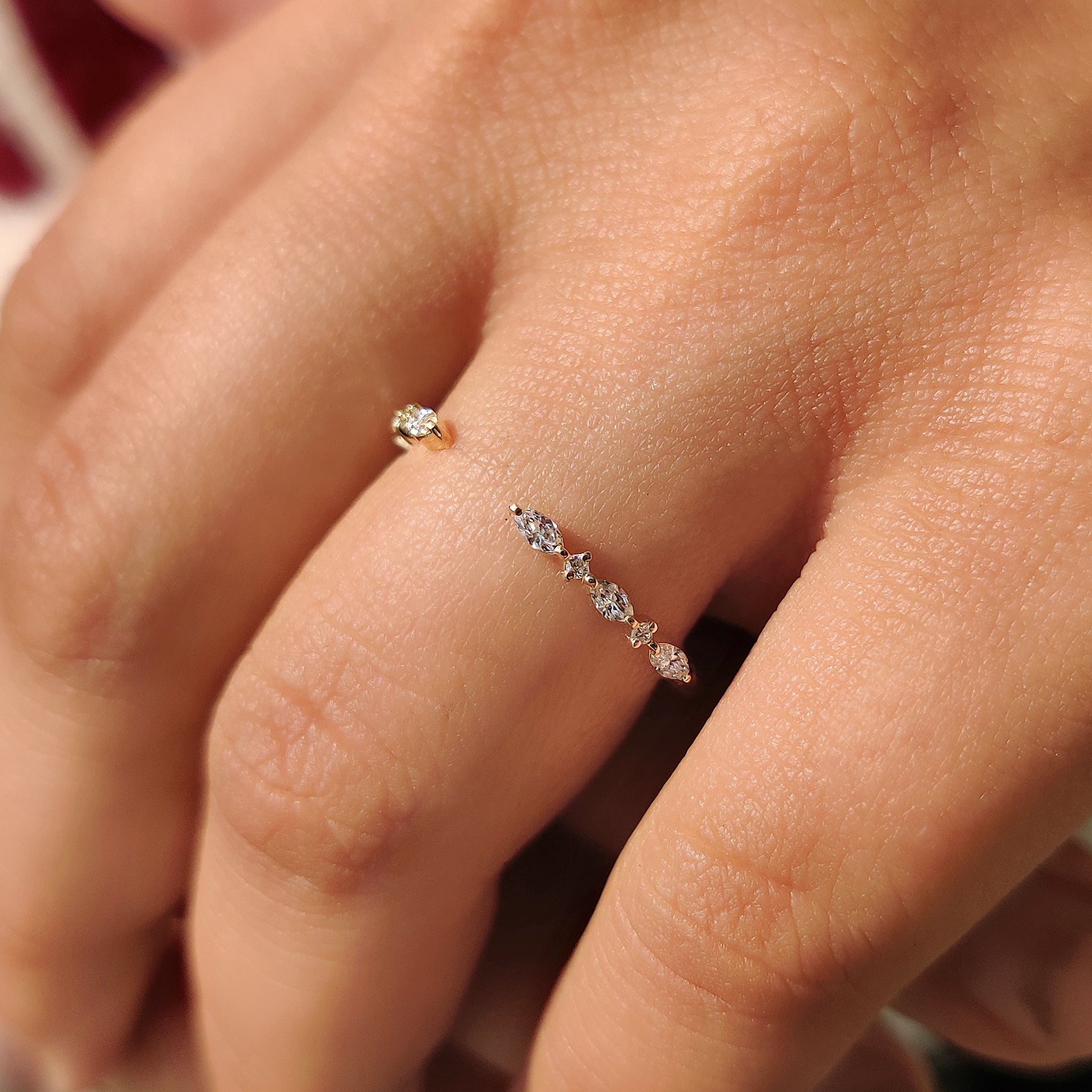 Handmade jewelry diamond wedding band.
