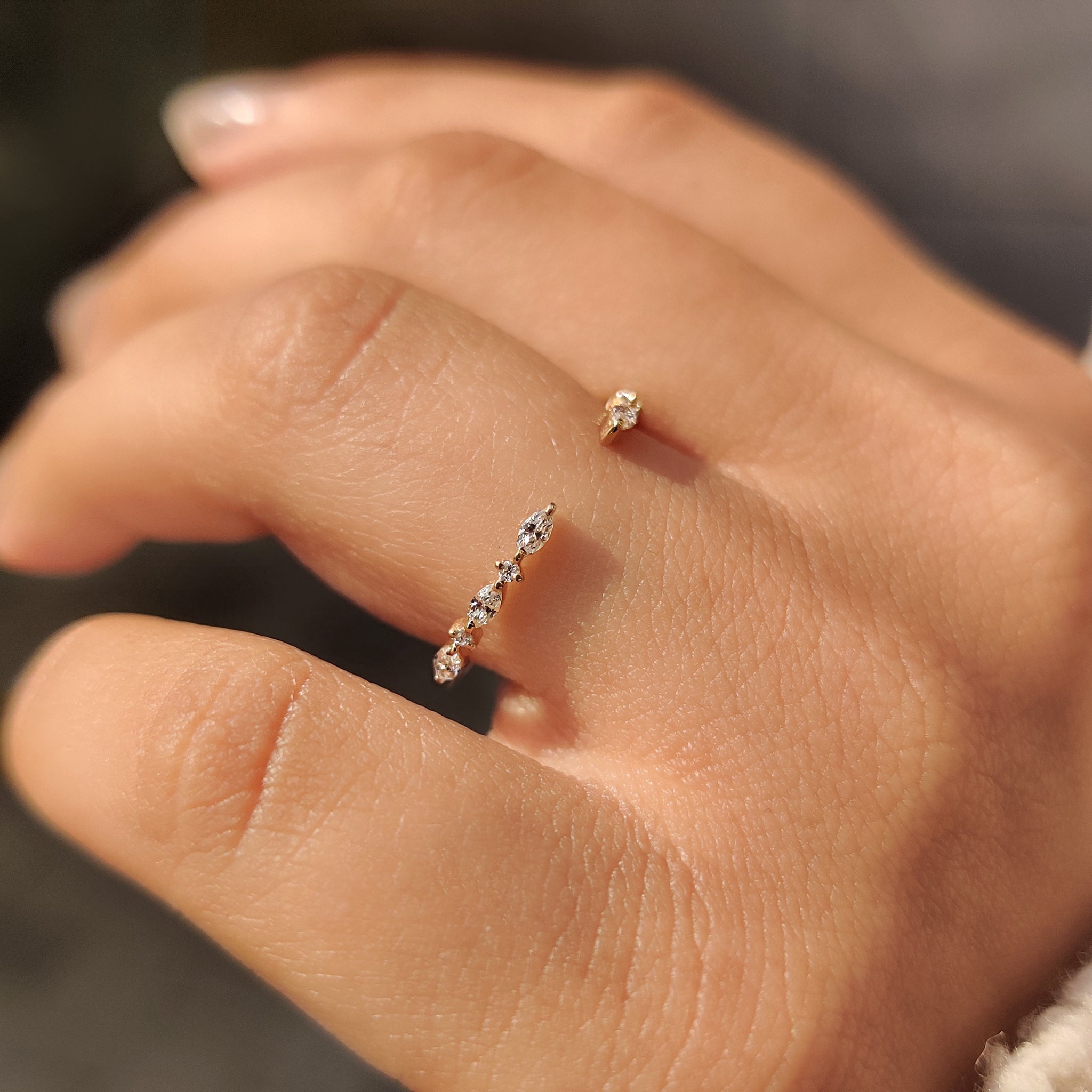 Custom wedding band with round diamonds.
