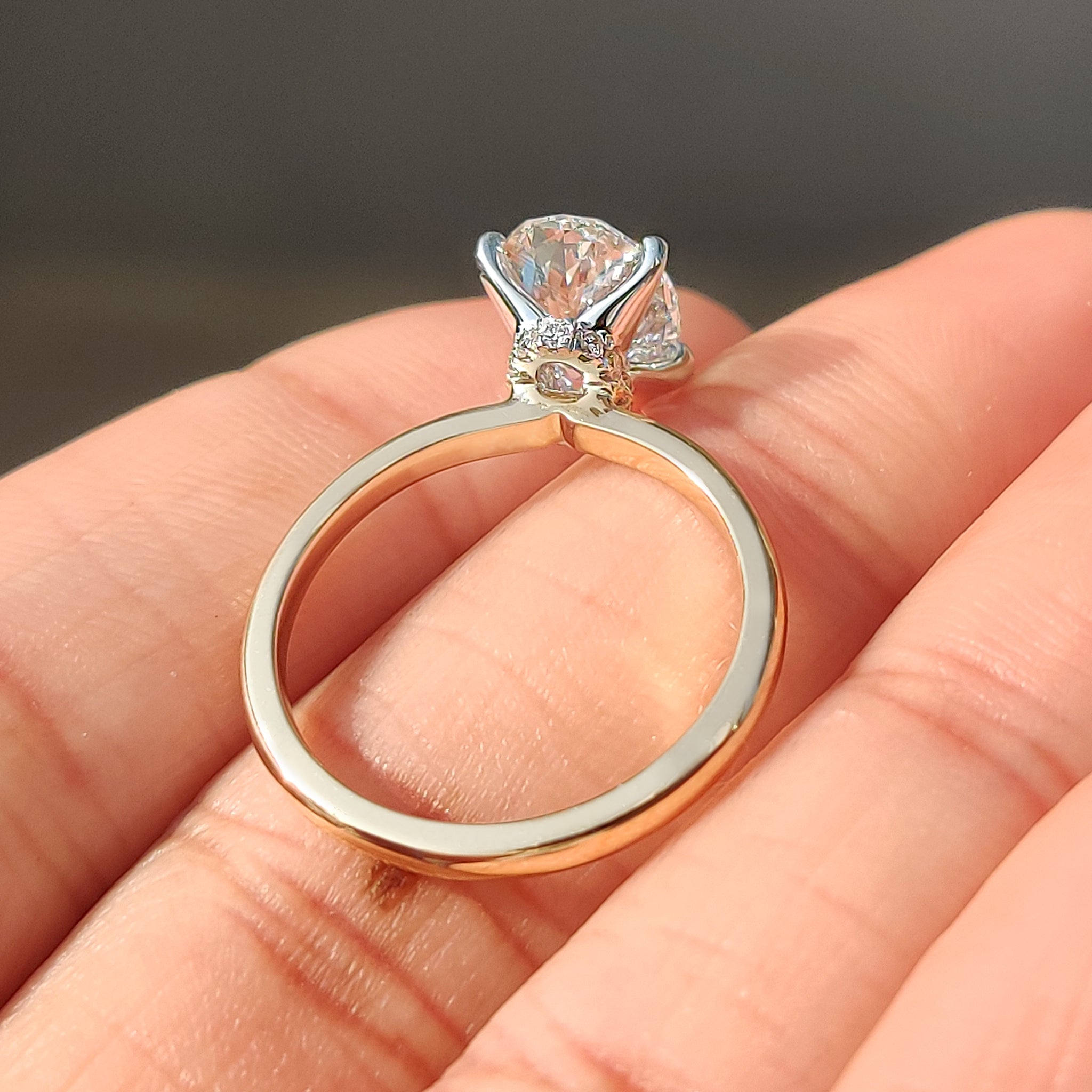 Handmade jewelry two tone engagement ring.
