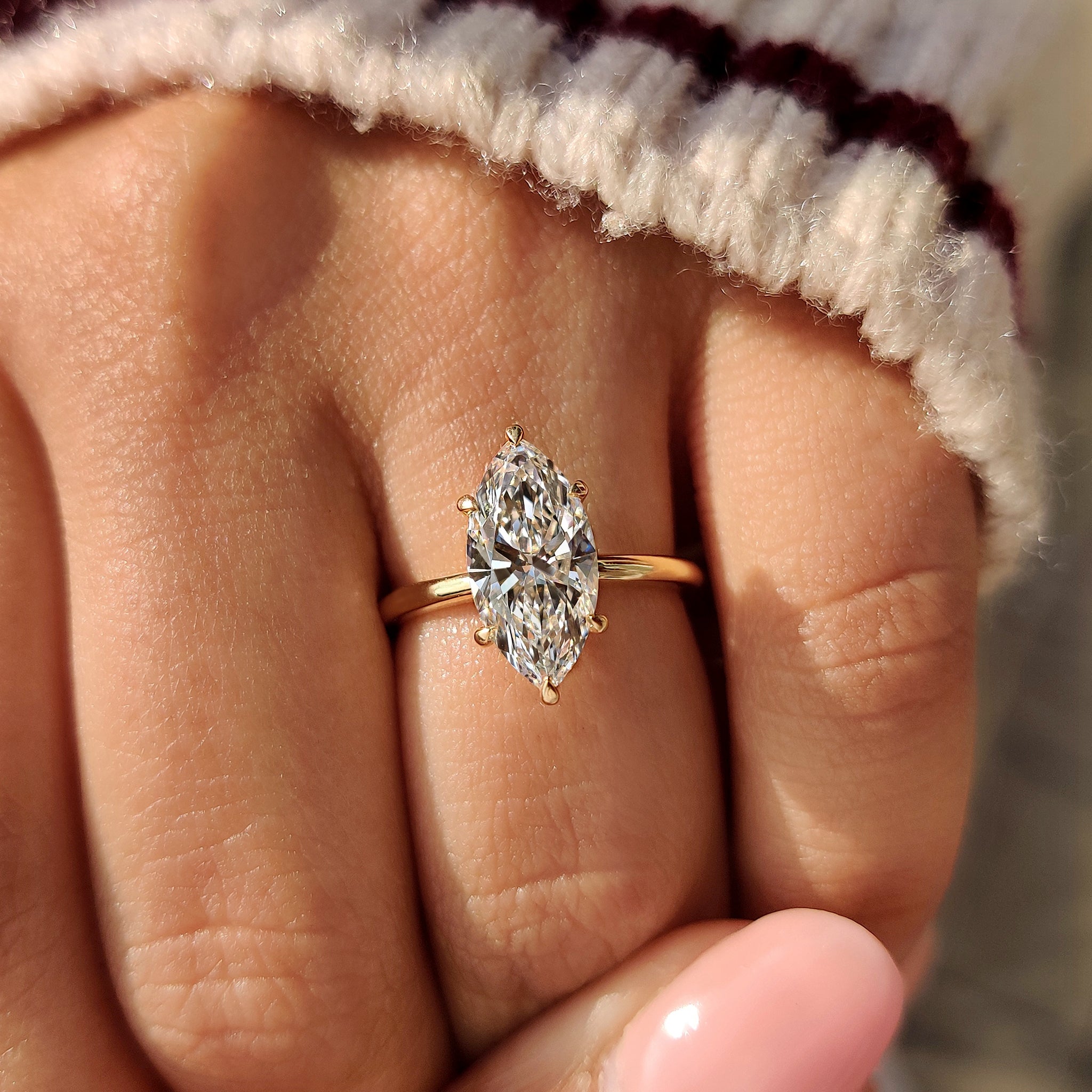 Carat Diamonds marquise engagement ring.
