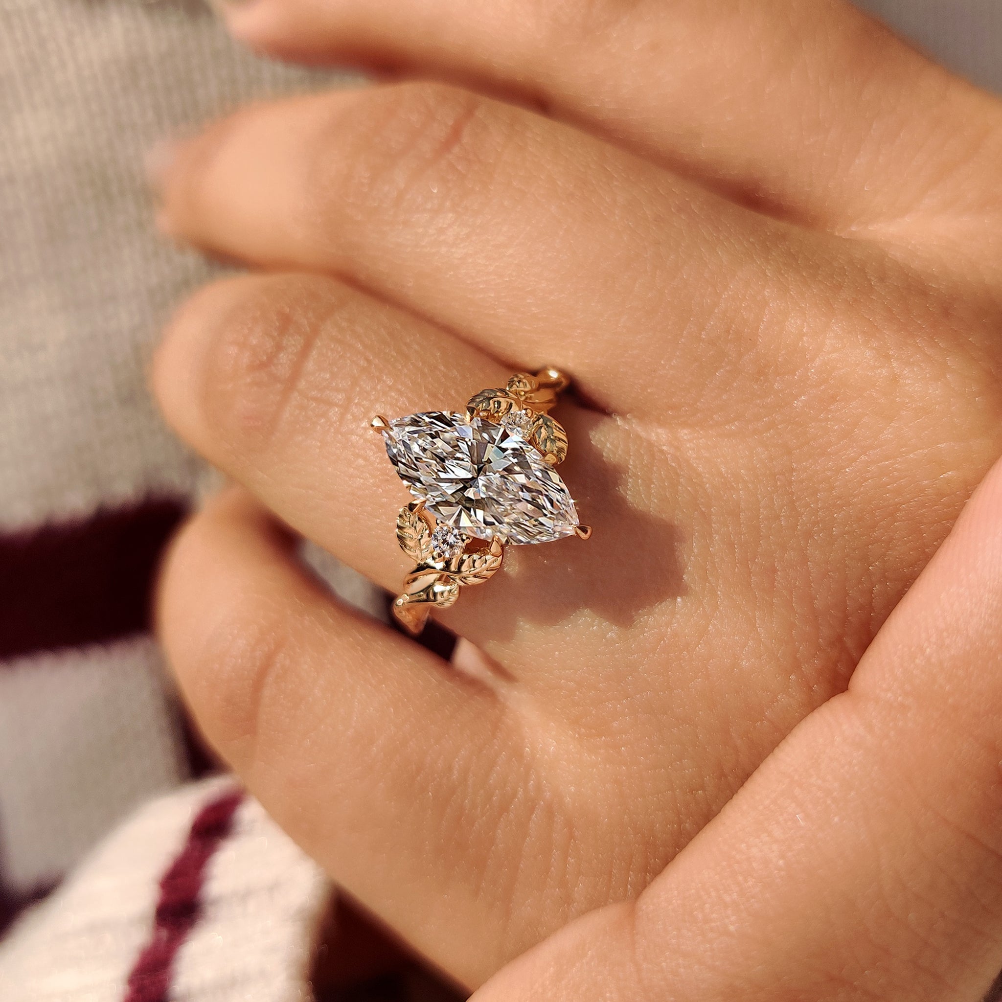 IGI Certified Marquise Diamond Engagement Ring.
