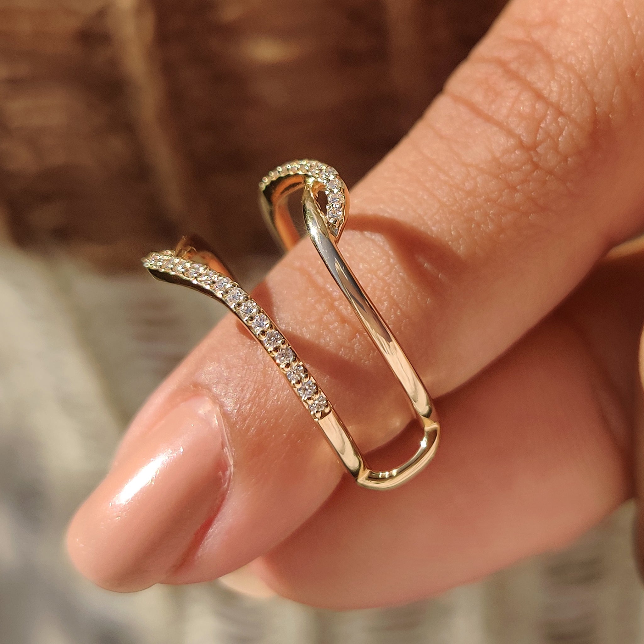 Enhancer wedding band featuring lab grown diamond accents.
