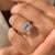 Lab grown diamond elongated hexagon engagement ring IGI certified.
