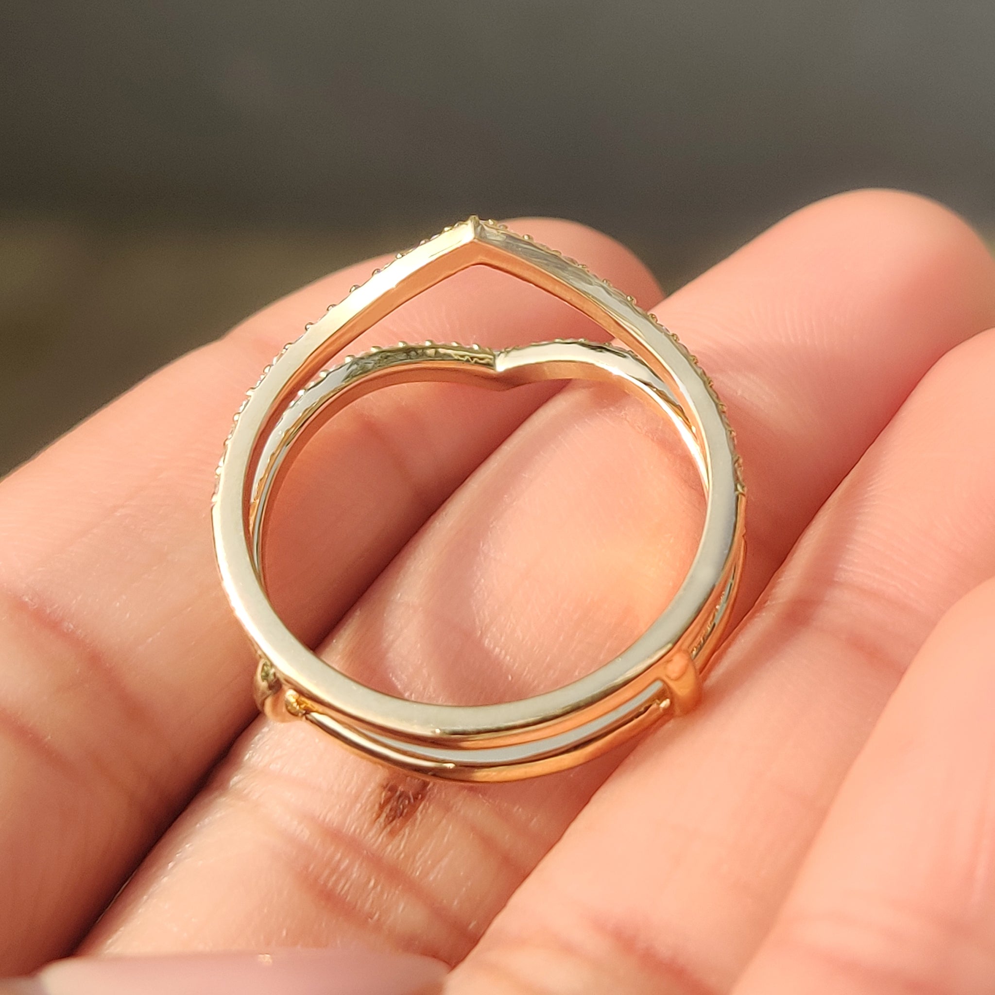 Carat Diamonds V shaped wedding band handmade.
