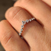 V Shaped Wedding Band - Round Brilliant Cut