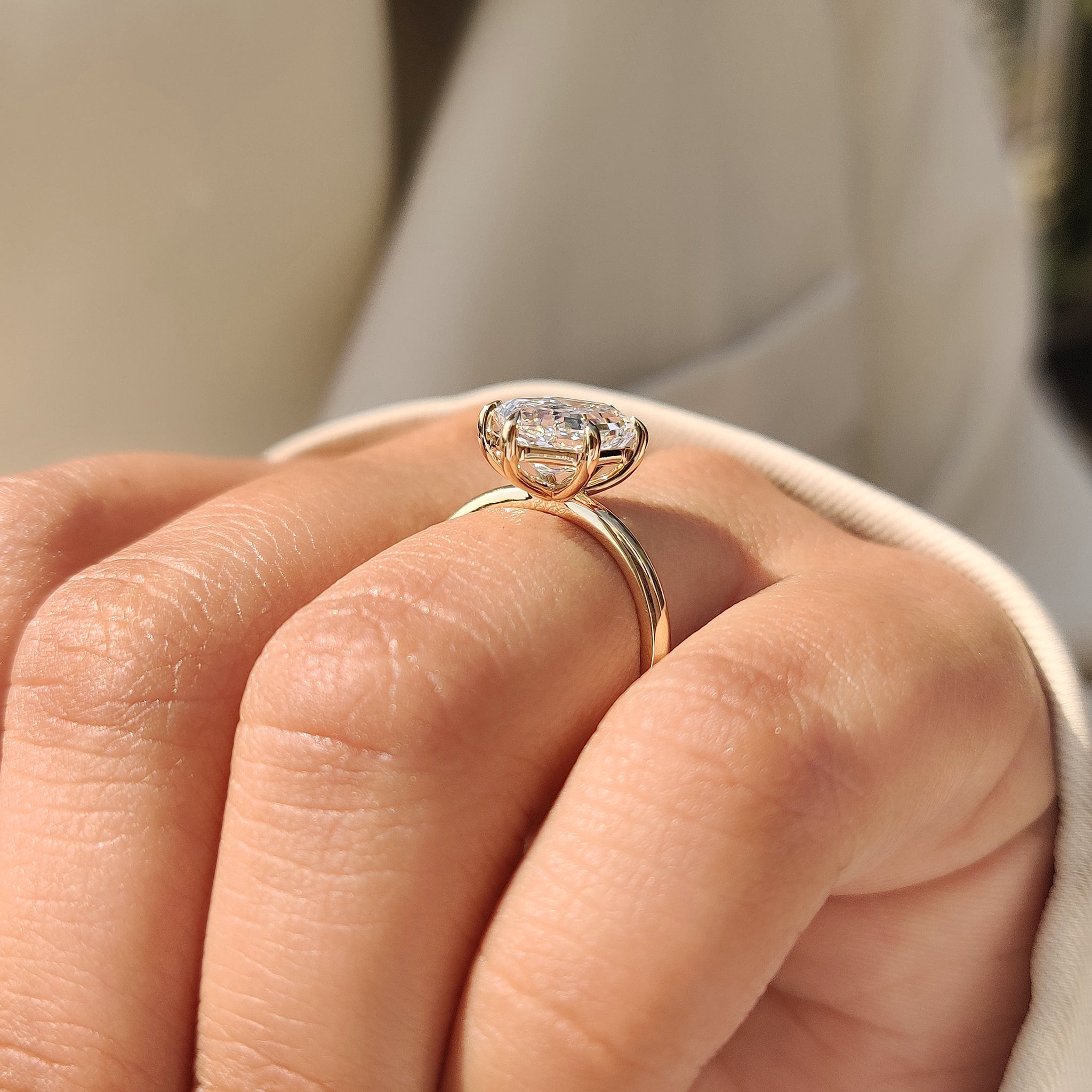 Solitaire diamond ring crafted with lab grown diamond
