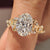 Oval shaped engagement ring with nature inspired engagement ring.

