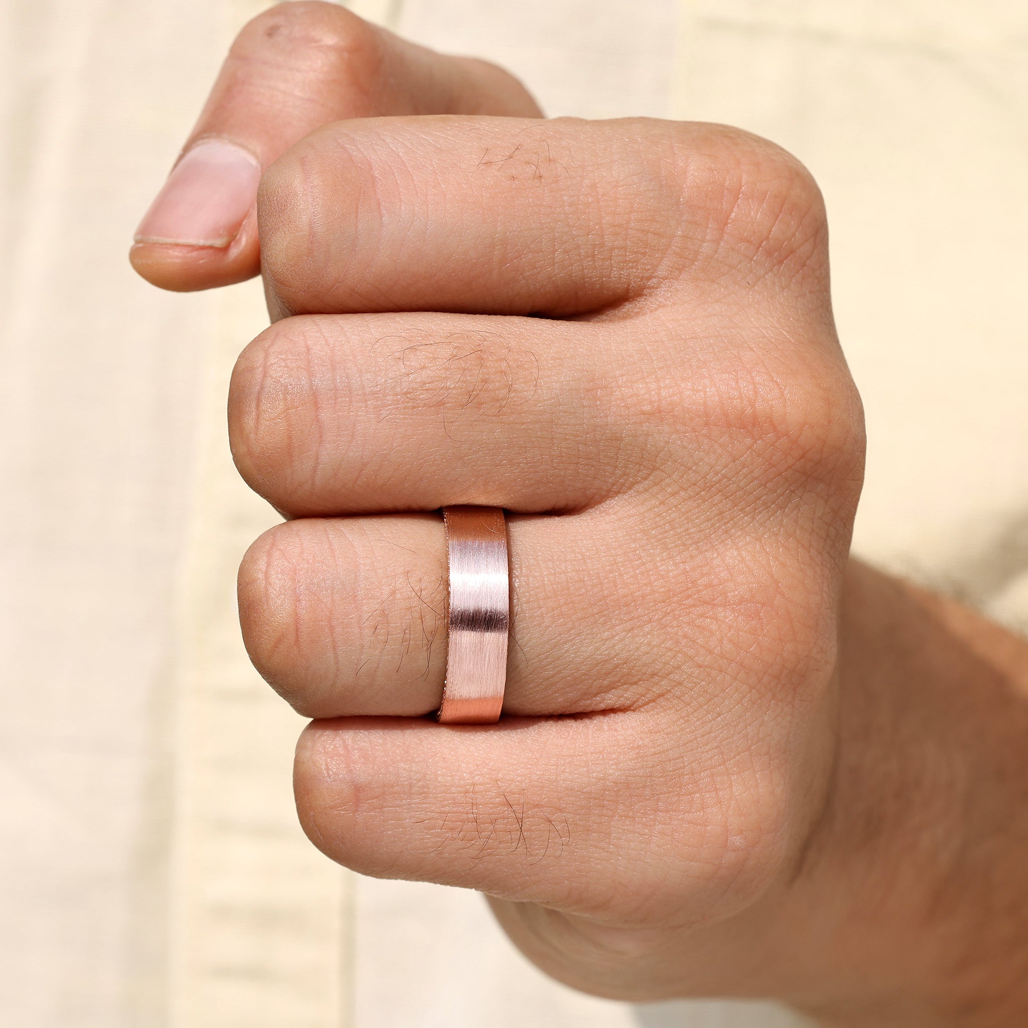 Handmade men’s ring with double side eternity stone setting.
