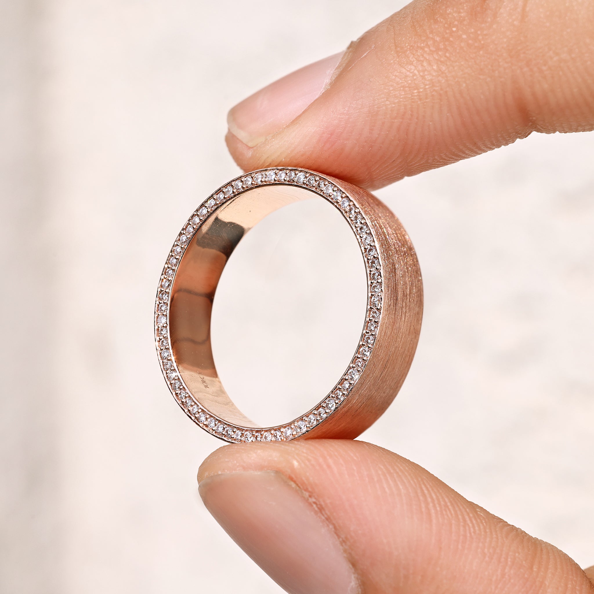Pave Wedding Band - Rose Gold