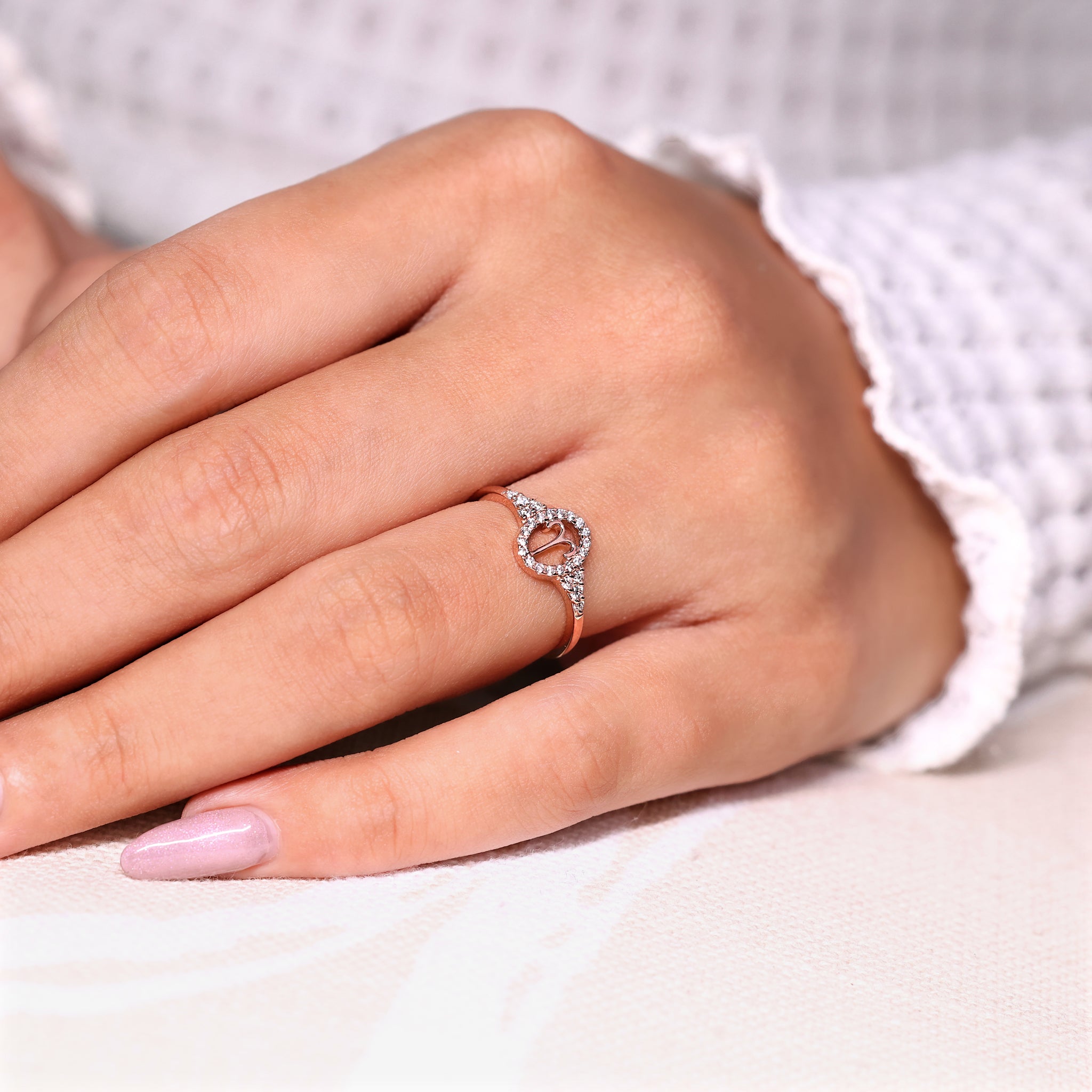 Astrology ring featuring Aries zodiac sign and Lab Grown Diamond center.
