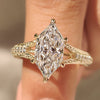 Dutch marquise lab grown diamond ring with split shank
