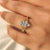 Handmade marquise diamond ring with six prong solitaire setting.
