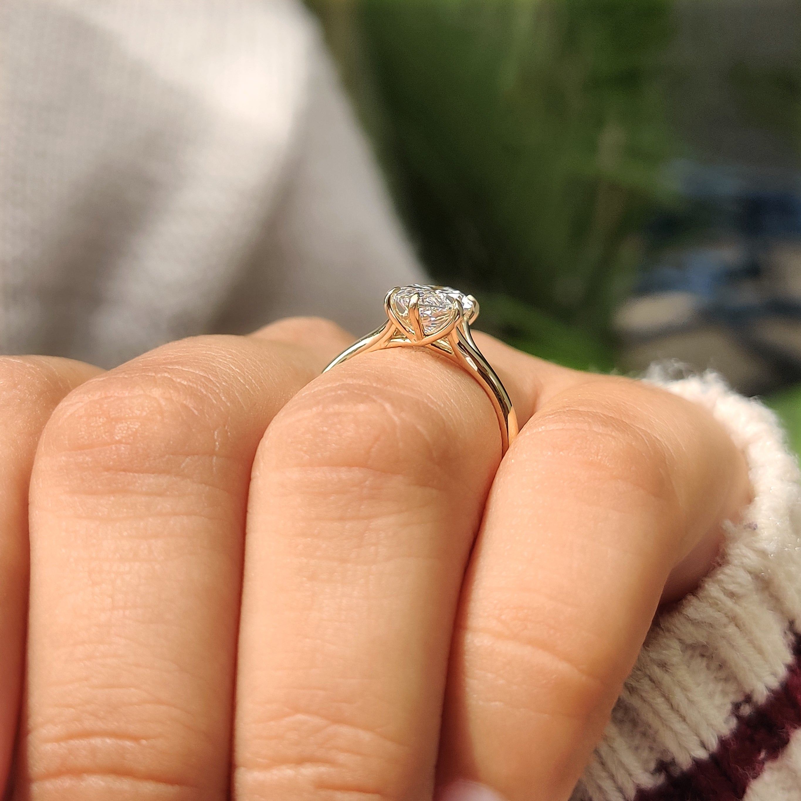 Solitaire Marquise Engagement Ring with Five Claw Prong