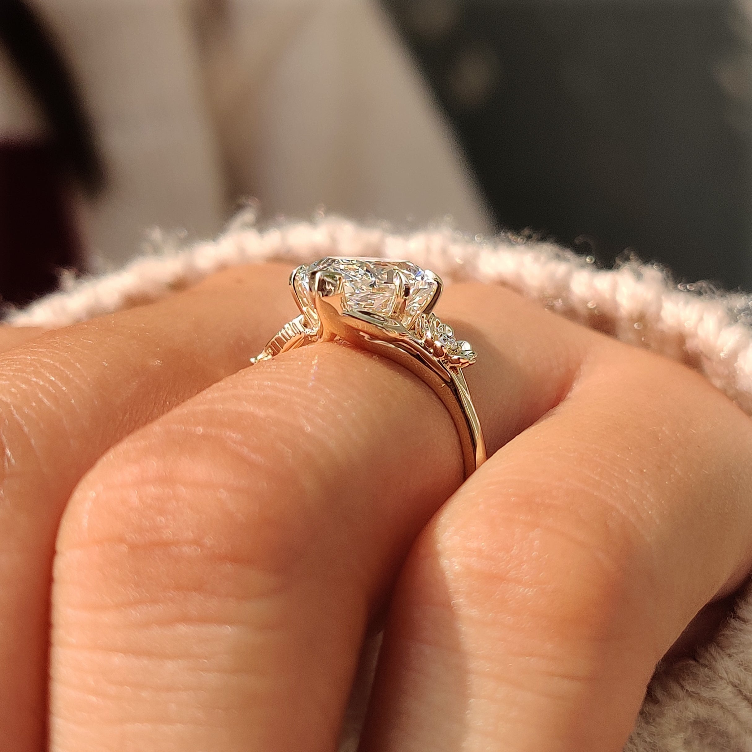 Handcrafted statement ring with leaf and flower details.
