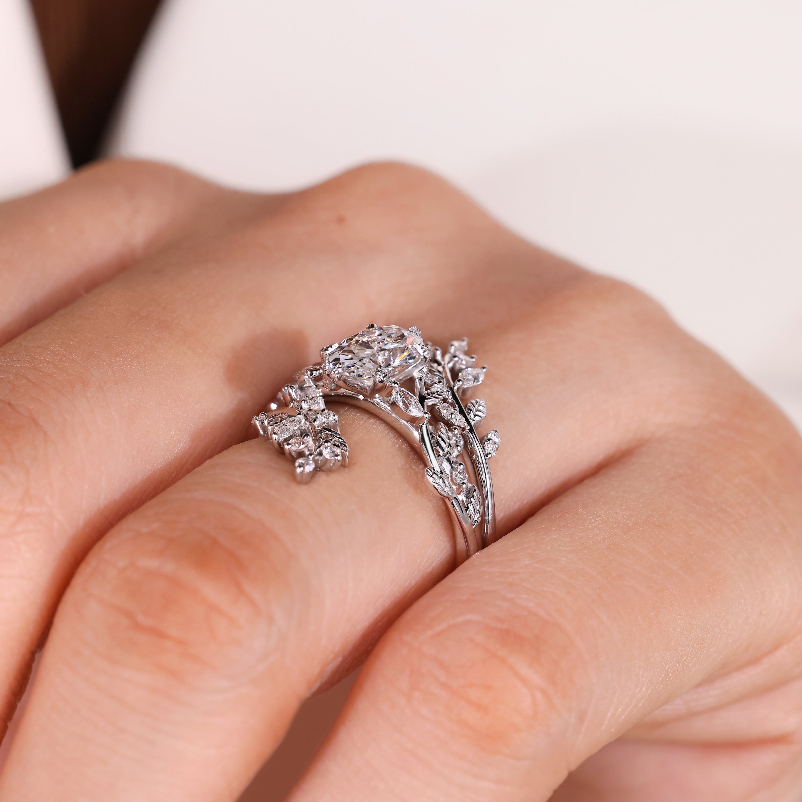 Oval Engagement Ring with Round Side Stones
