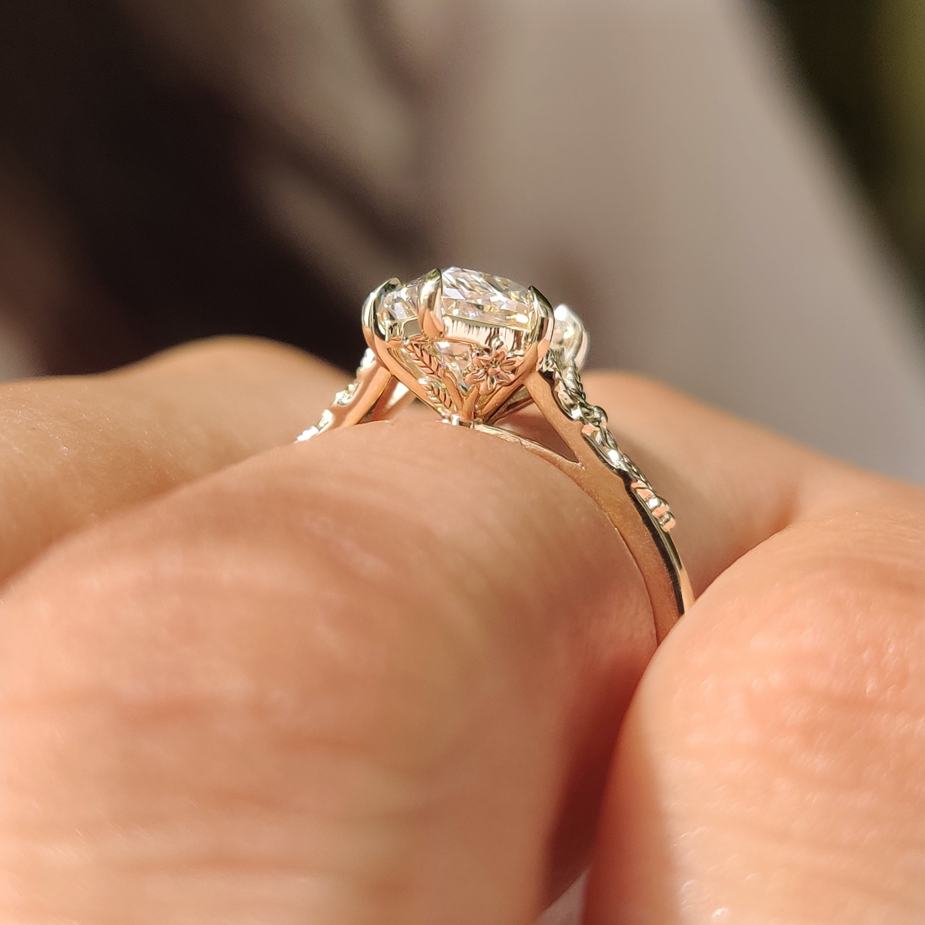 Floral Dutch marquise diamond ring
