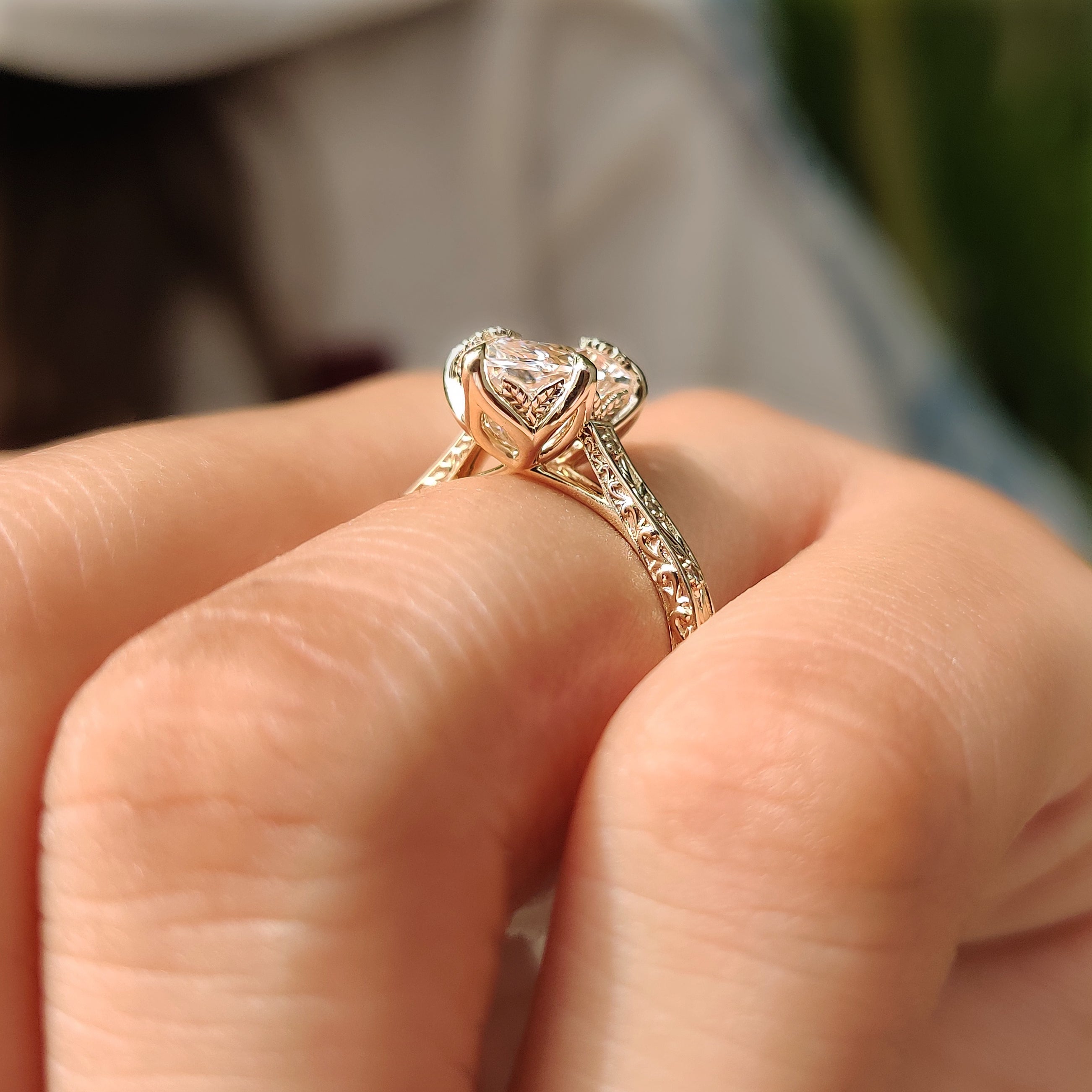 Six claw prong Dutch marquise diamond ring
