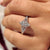Marquise diamond ring with six claw tulip style setting.
