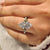 Art deco marquise ring with six claw prong setting
