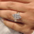 Nature inspired engagement ring with leaf style shank

