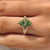 Green marquise lab grown diamond with split shank band