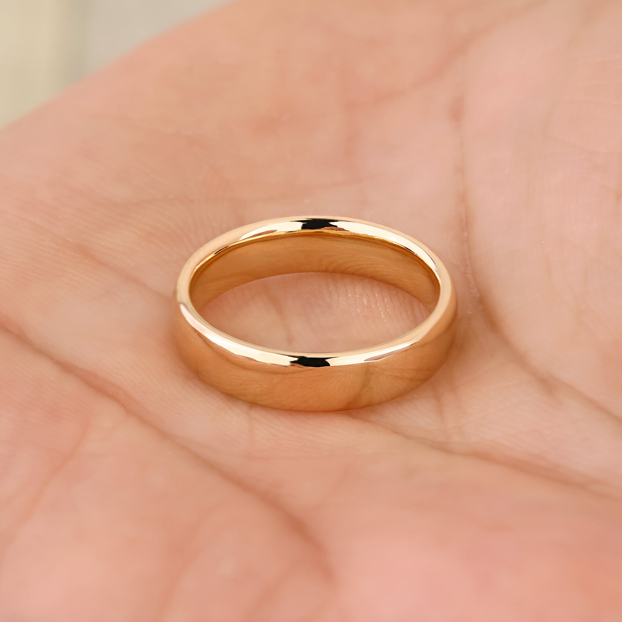 Handmade plain wedding band for men with comfort fit.
