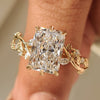Nature inspired engagement ring with radiant diamond center
