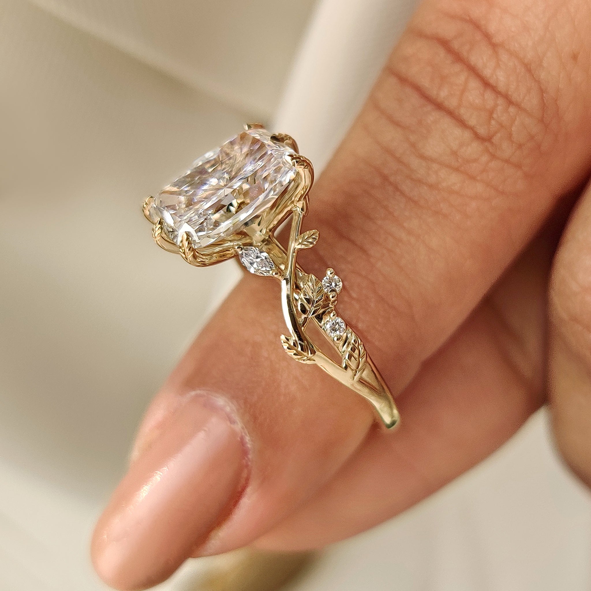 Handmade nature inspired engagement ring by Carat Diamonds

