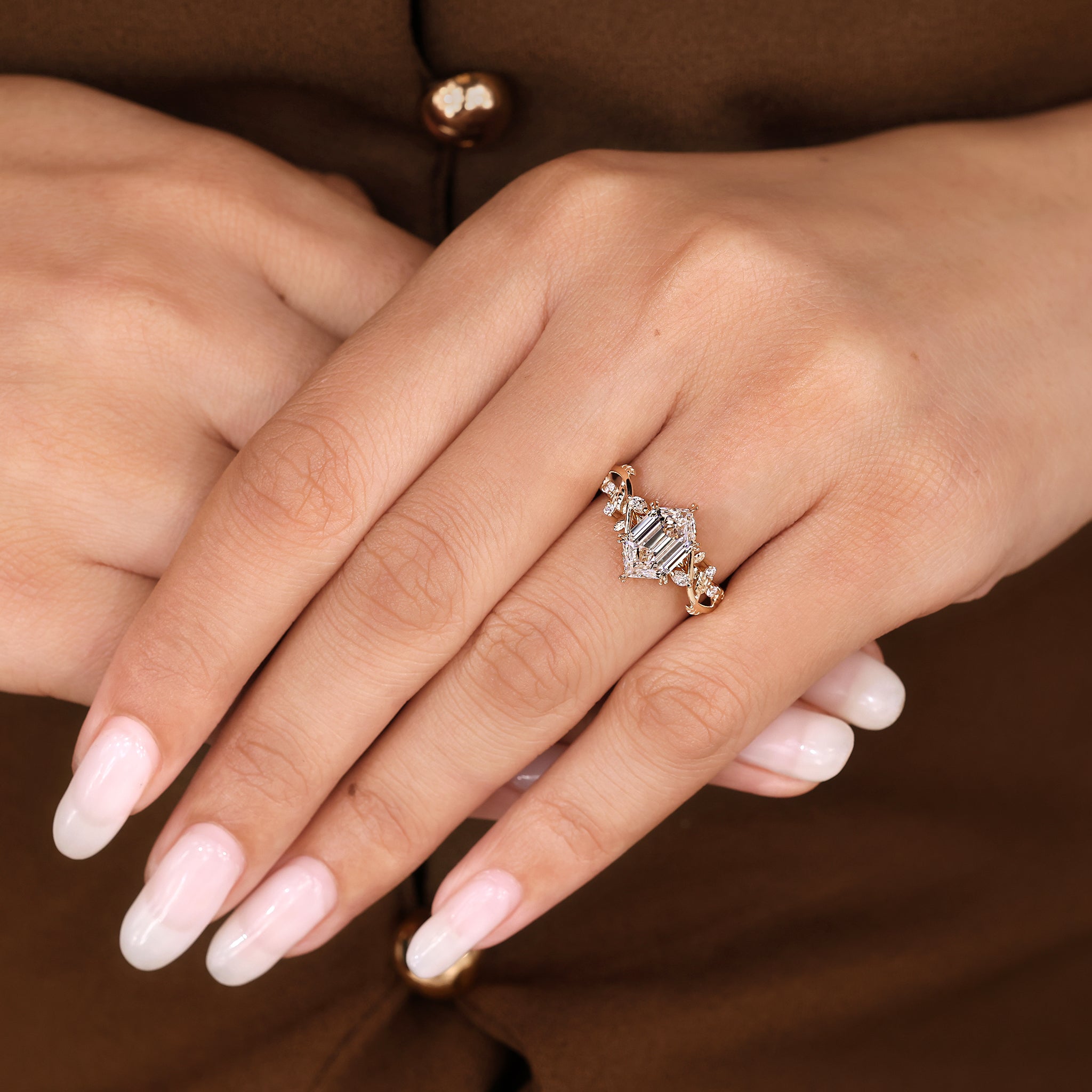 Carat Diamonds nature inspired ring with lab grown diamond
