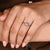 Lab grown cushion diamond ring with hidden halo design
