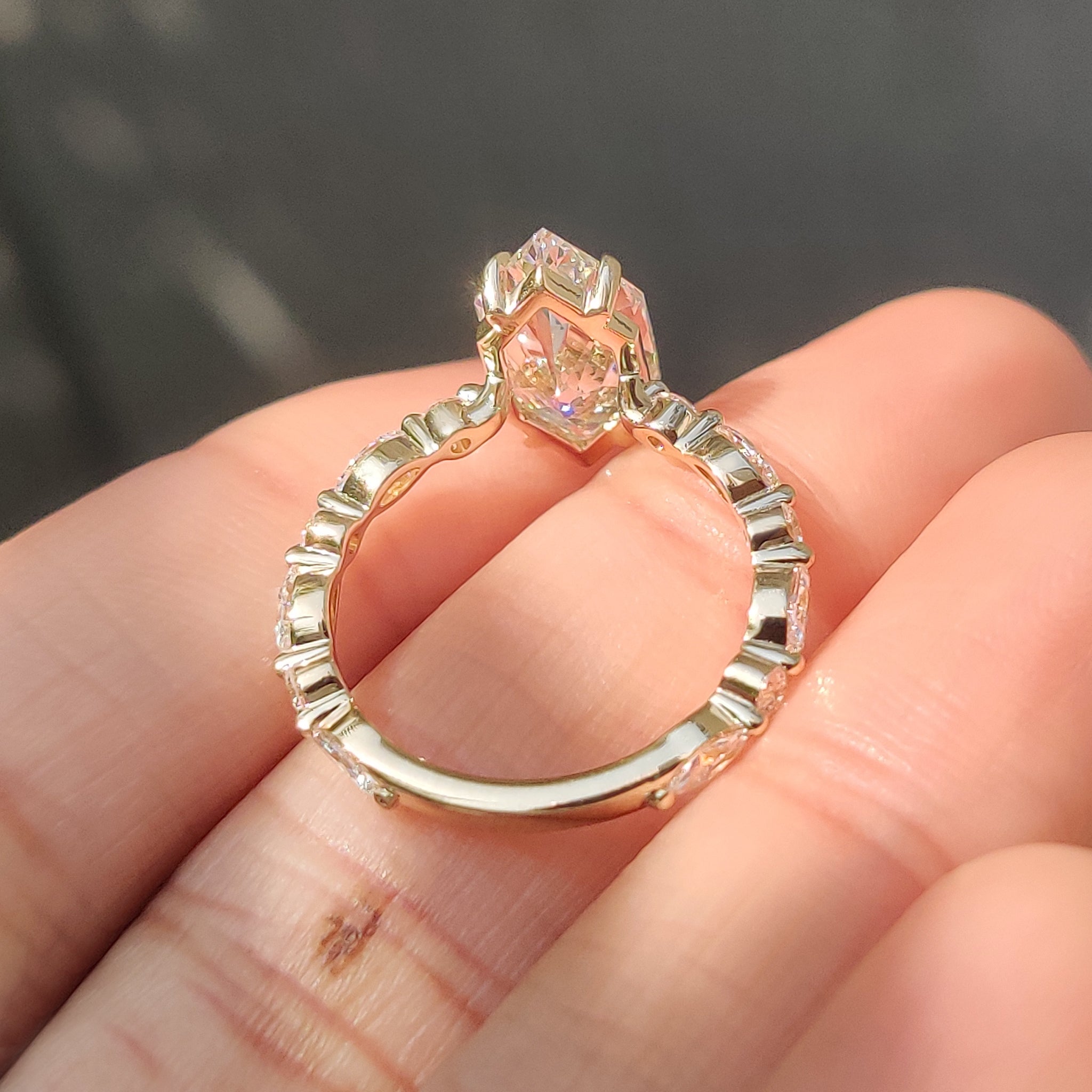 Dutch marquise diamond ring with marquise and round stones.
