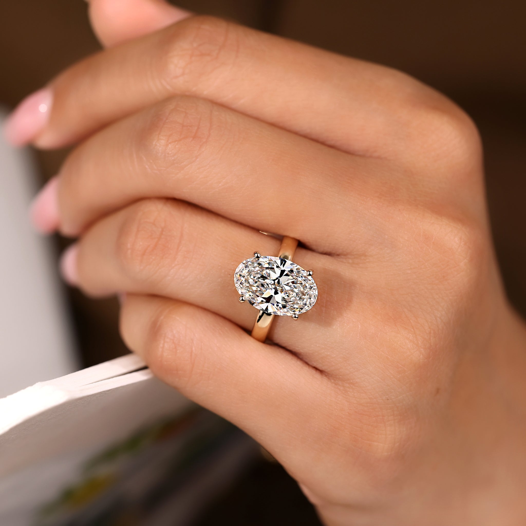 Carat Diamonds hidden halo engagement ring with lab grown diamond
