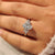 Lab grown oval diamond ring with seven stone style
