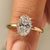 Oval engagement ring with solitaire lab grown diamond and eight claw prong
