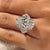 Handmade oval diamond ring with six claw prong
