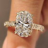 Nature inspired engagement ring with oval lab grown diamond
