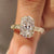 Nature inspired engagement ring with oval lab grown diamond
