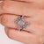 Oval Engagement Ring with Leaf Style Prong
