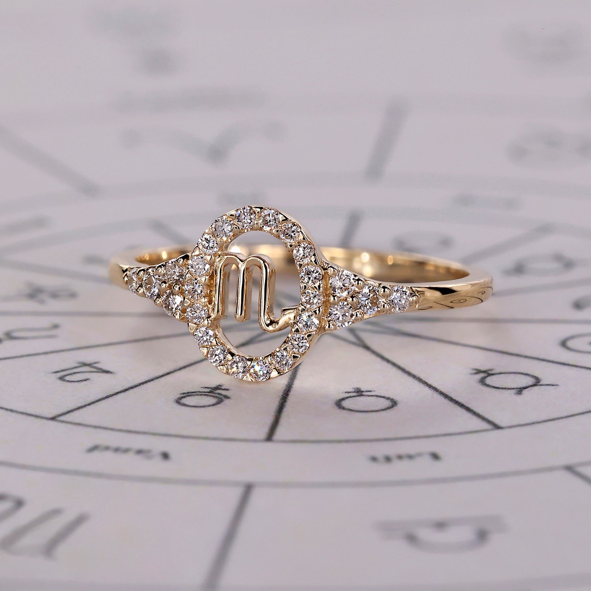 Handmade jewelry Scorpio ring with IGI certified lab grown diamond.
