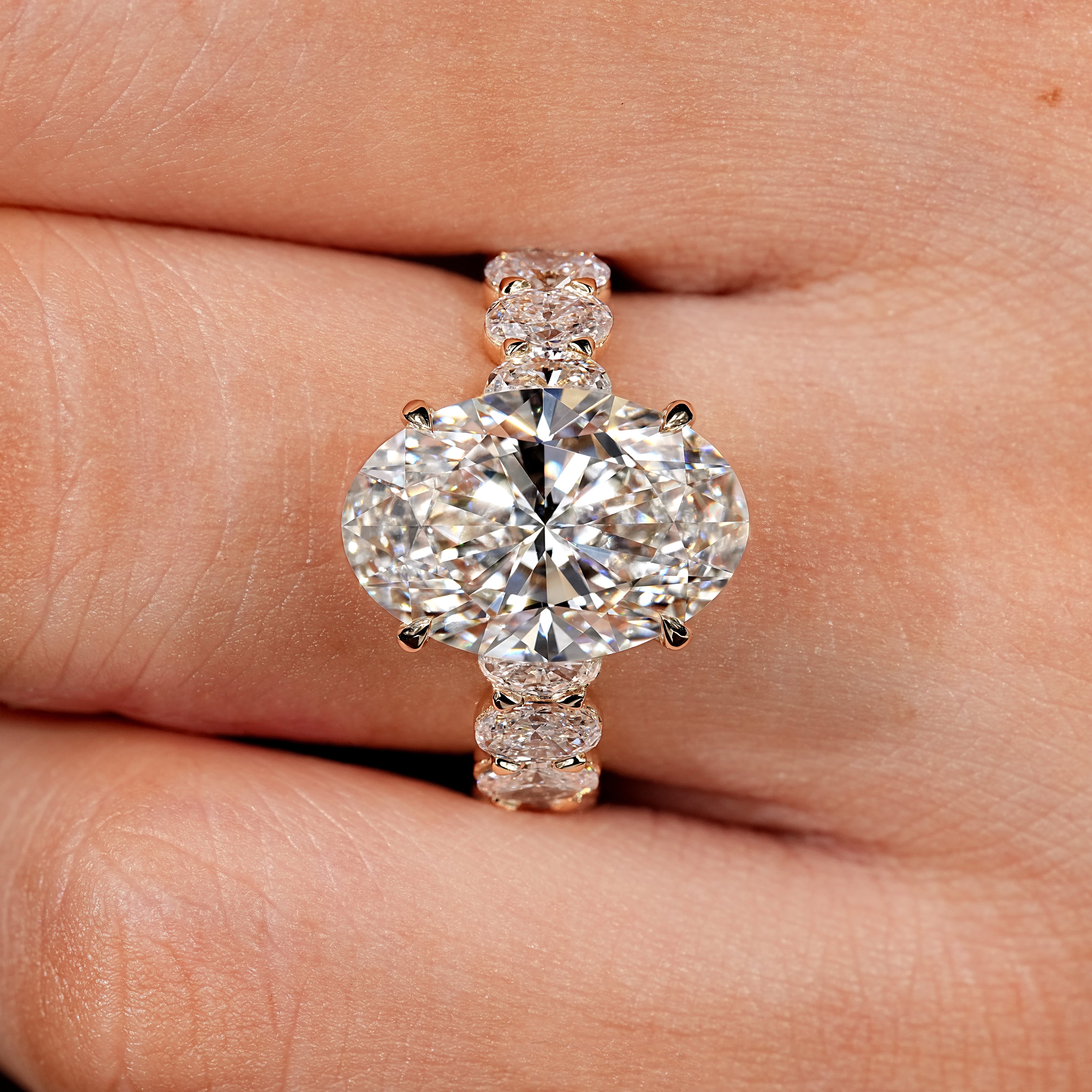 Oval engagement ring handcrafted by Carat Diamonds
