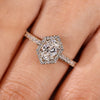 Oval Diamond Ring - Hexagon Halo Style