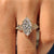 Vintage style marquise diamond ring with six claw prongs
