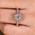 Lab grown round diamond ring with halo and pave setting
