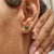 Handmade Portuguese cut diamond earrings with stud style setting
