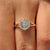  Portuguese cut diamond solitaire engagement ring.